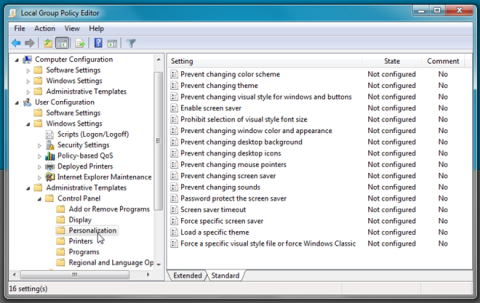 ユーザーアクセスを制限し、Windows 7の個人設定を適用する方法
