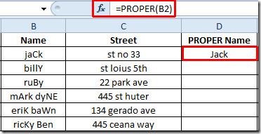 Excel 2010: Função PROPER