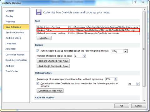 OneNote 2010 ノートブックのバックアップ