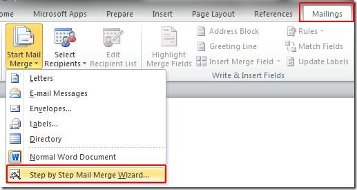 Mala direta do Word 2010