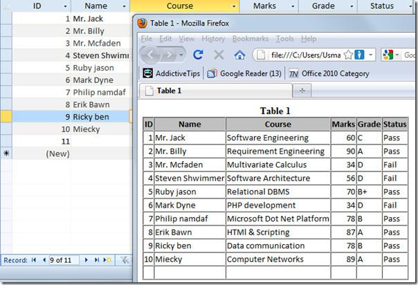 Importar e vincular planilha HTML no Access 2010
