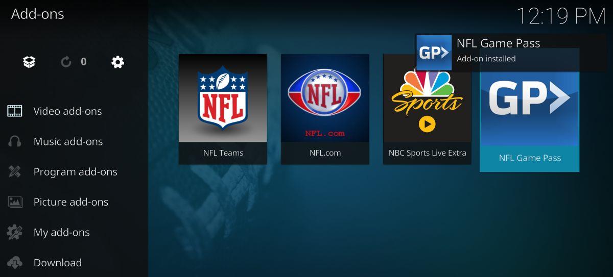 El mejor complemento de Kodi para transmisiones en vivo de la NFL