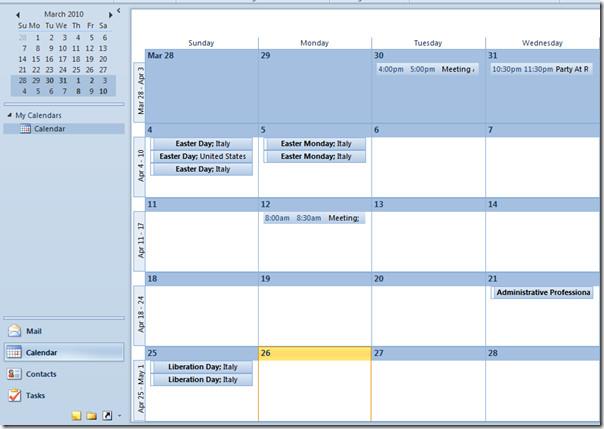 在 Outlook 日曆中新增國家假日