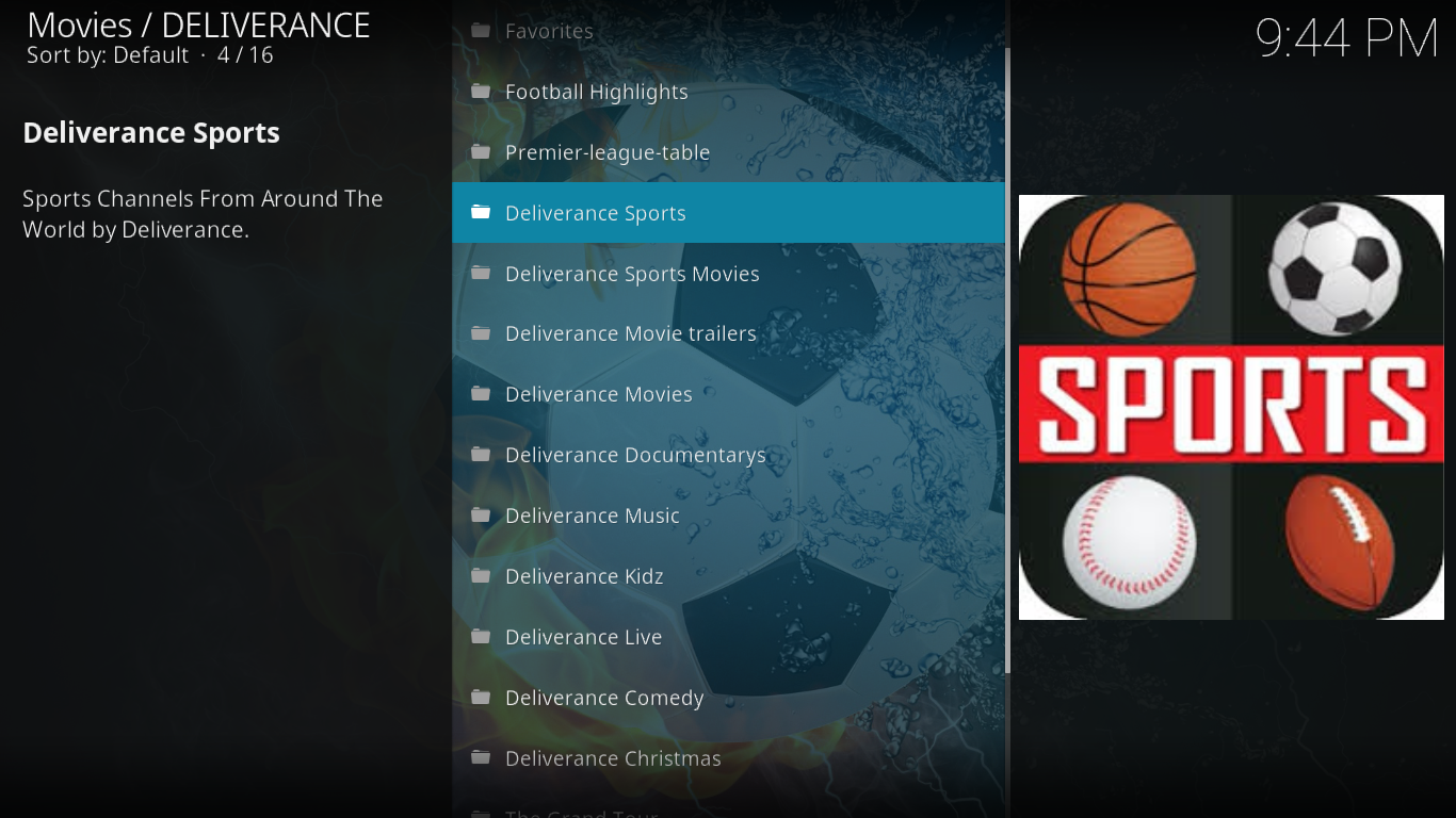 Add-on Deliverance para Kodi (alternativa ao Sports Devil) Add-on Deliverance para Kodi (alternativa ao Sports Devil)