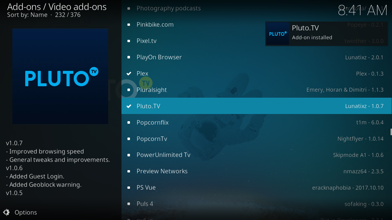 Module complémentaire Pluto.tv pour Kodi : installation et visite guidée Module complémentaire Pluto.tv pour Kodi : installation et visite guidée