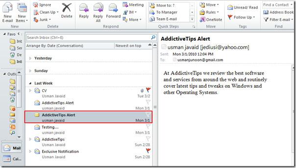 將 Outlook 郵件傳送至 OneNote 2010
