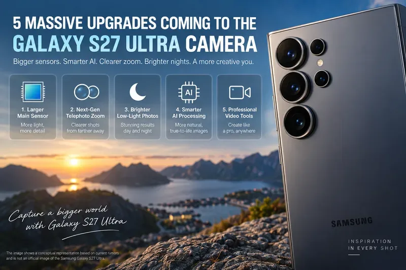 Galaxy S27 Ultraに搭載される可能性のある5つの大型カメラアップグレード