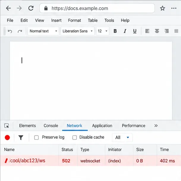 Collabora Online 로딩 시 검은 화면 또는 빈 문서 문제 해결