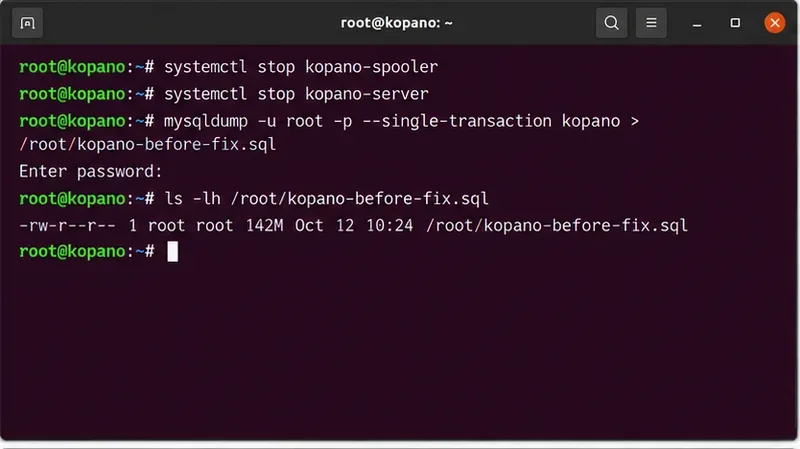 MySQL 버전 업그레이드 후 Kopano 데이터베이스 마이그레이션 오류 해결 방법