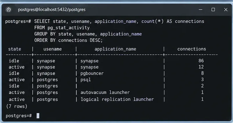 Solucionar el alto consumo de memoria de la base de datos de Matrix Synapse en PostgreSQL