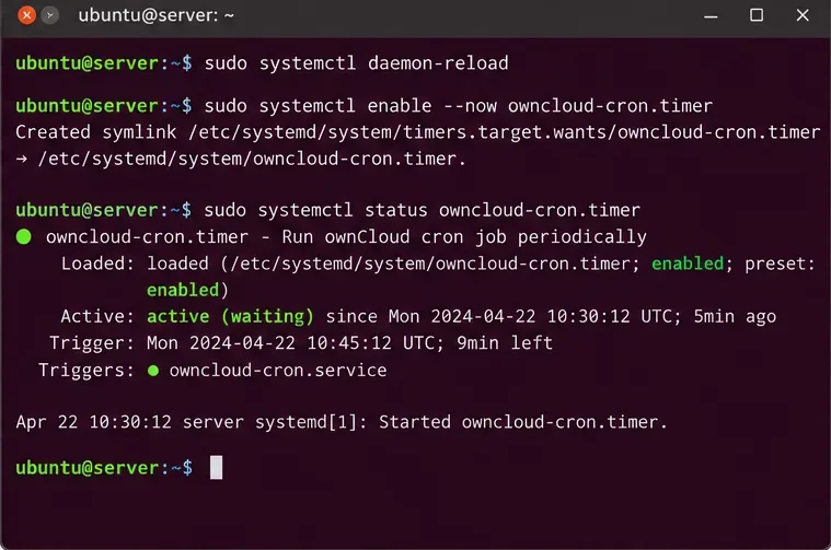 Solucionar el problema de ejecución de la tarea programada (Cron Job) de ownCloud: Configurar un temporizador systemd fiable