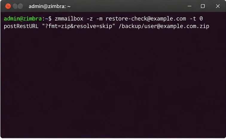 如何在 Zimbra CE 中備份和還原單一郵箱