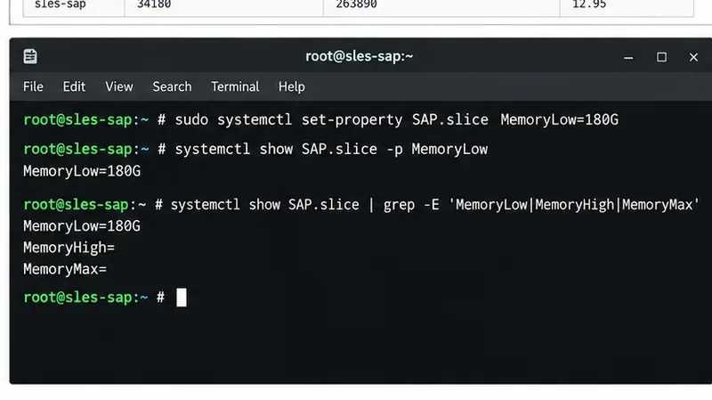 SUSE Linux Enterprise Server で SAP HANA のメモリ制限を設定する方法