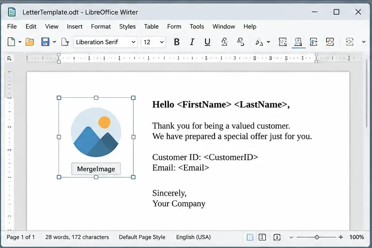 How to Create an Automated Mail Merge with Images in LibreOffice Writer