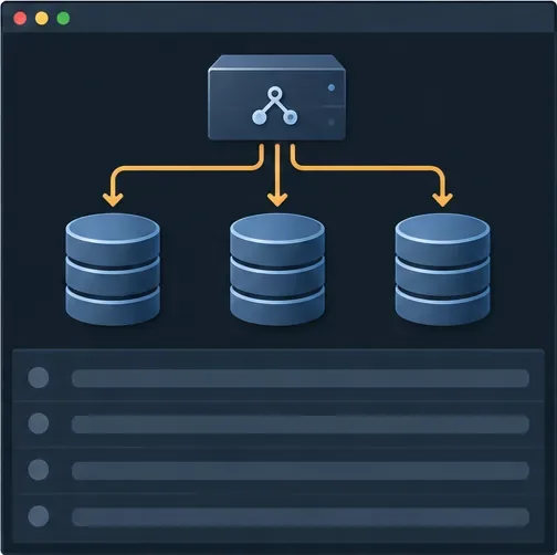 نقطة نهاية واحدة لخدمة قاعدة البيانات تقوم بتوزيع الاتصالات على ثلاث عقد قاعدة بيانات Galera.