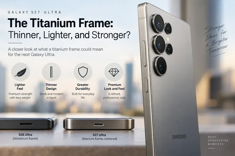 Galaxy S27 Ultraのチタンフレーム：より薄く、より軽く、より強く？