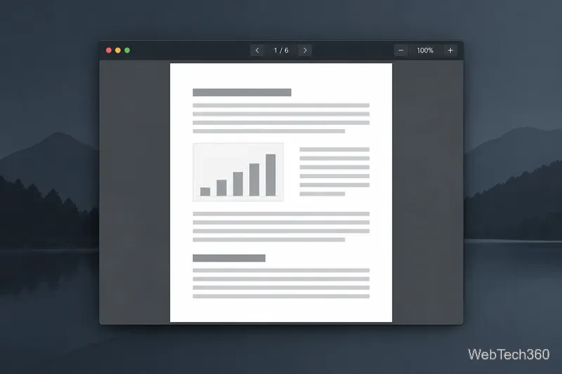 A minimal generic Linux PDF viewer window showing a single document page with simple page and zoom controls