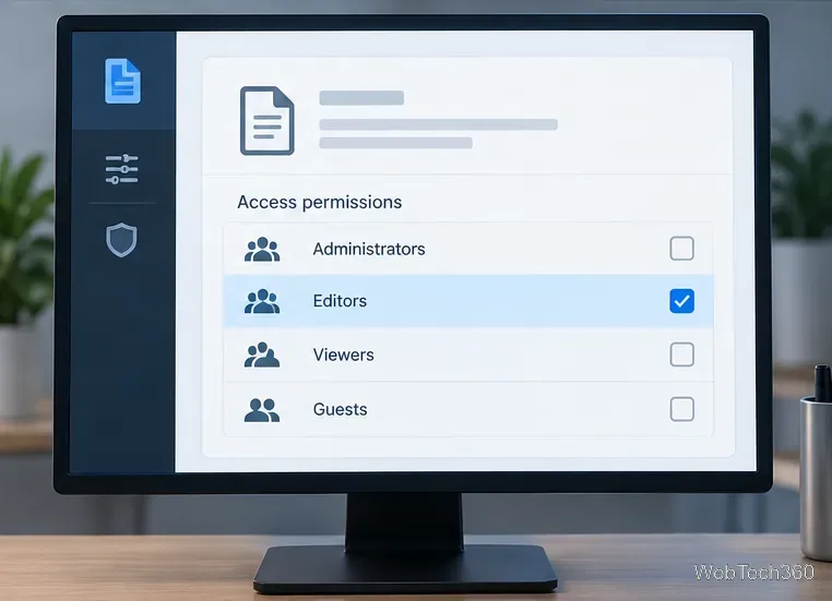 Un panneau de gestion des autorisations d'accès au site web avec un rôle d'éditeur spécifique sélectionné.