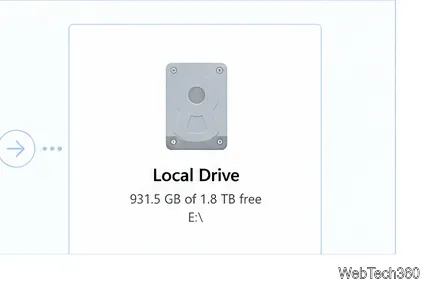 Acronis True Image 2021のバックアップ先として選択されたローカルドライブの図