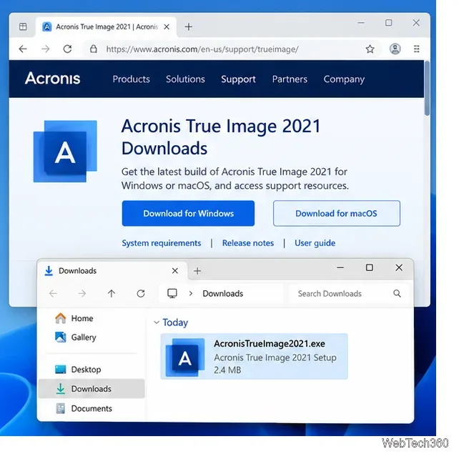 Acronis True Image 2021：WindowsまたはMacにダウンロードしてインストールする