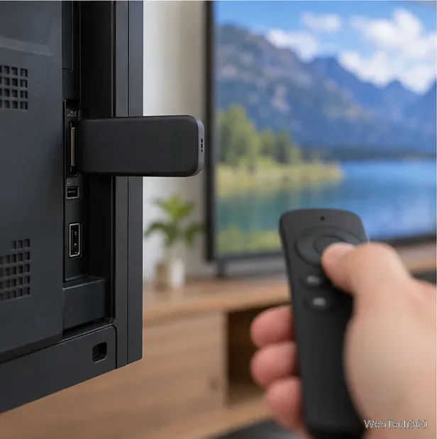 ストリーミングスティックをテレビのHDMIポートに接続し、入力をチェックします。