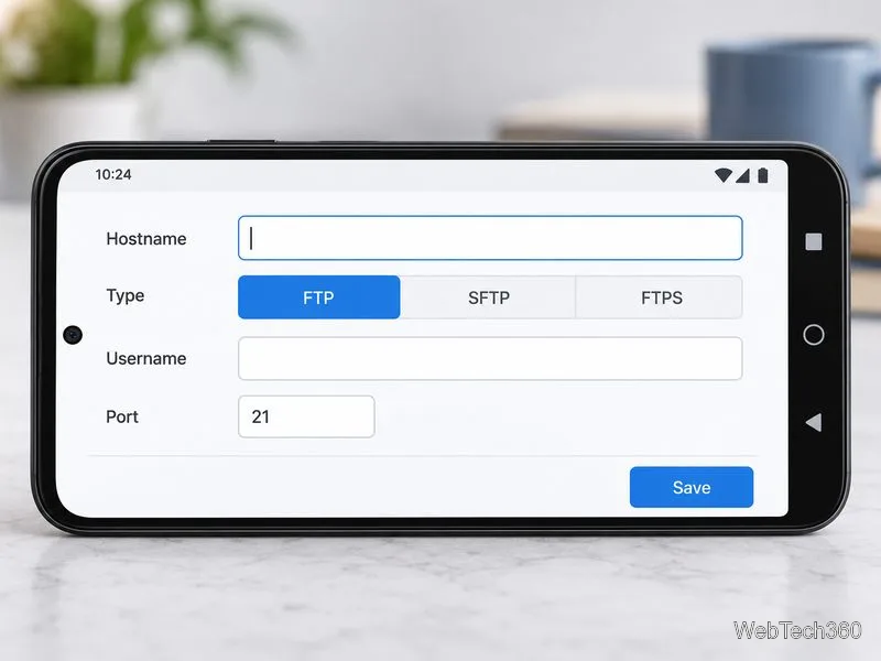AndFTP لنظام Android: عميل FTP وSFTP وFTPS