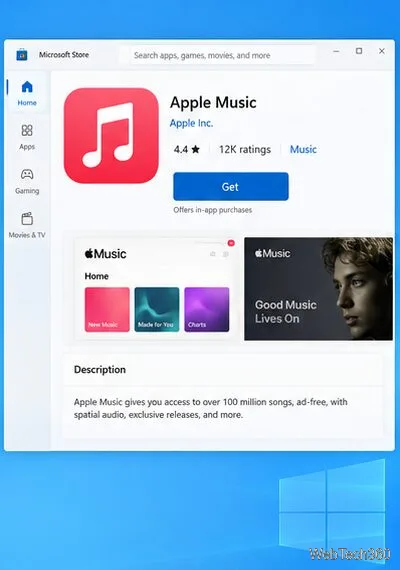 Apple Music sur Windows 10 : application, lecteur Web et écoute hors ligne