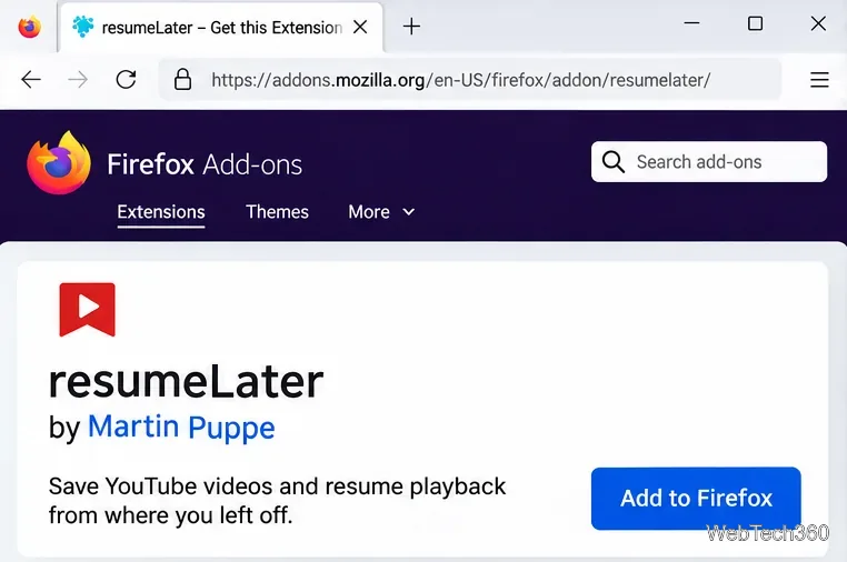 Adăugați videoclipuri YouTube la favorite și reluați redarea în Firefox