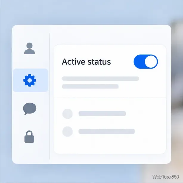 A simplified settings panel shows the Active Status switch turned on