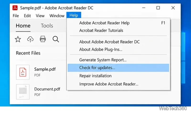 Windows 10のAdobe Acrobat ReaderでPDFを印刷できない場合は、以下の解決策をお試しください。
