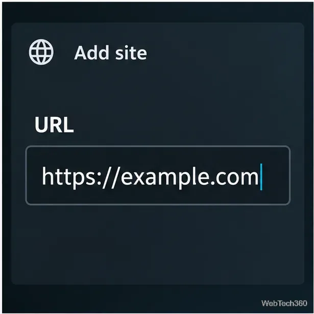 В Chrome Launcher появляется запрос на ввод URL-адреса веб-сайта с протоколом HTTPS.