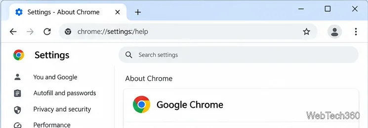 Страница «О программе» в Chrome открывается напрямую с помощью справки по настройкам Chrome в адресной строке.