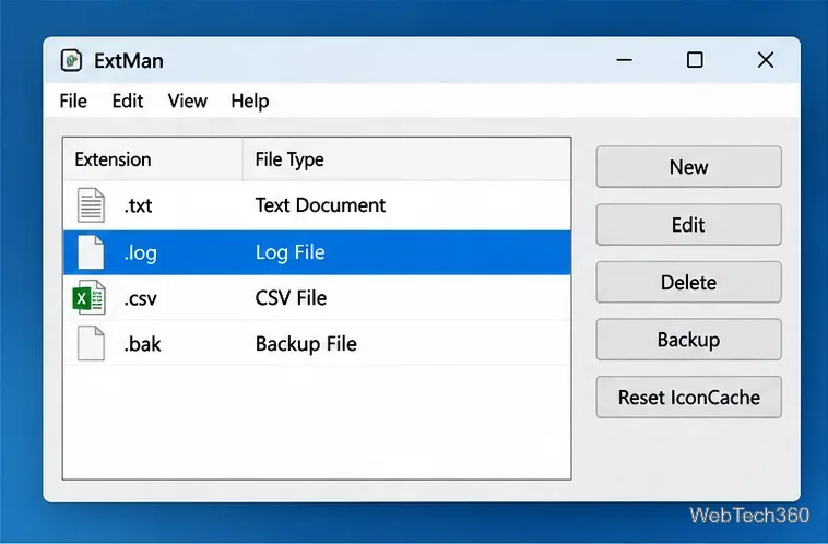 Criar e editar associações de arquivos do Windows com o ExtMan