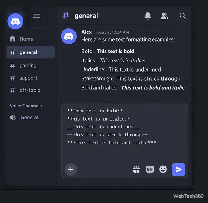 Discord-Schriftarten und Textformatierung: Fett, Kursiv, Unterstrichen und Durchgestrichen