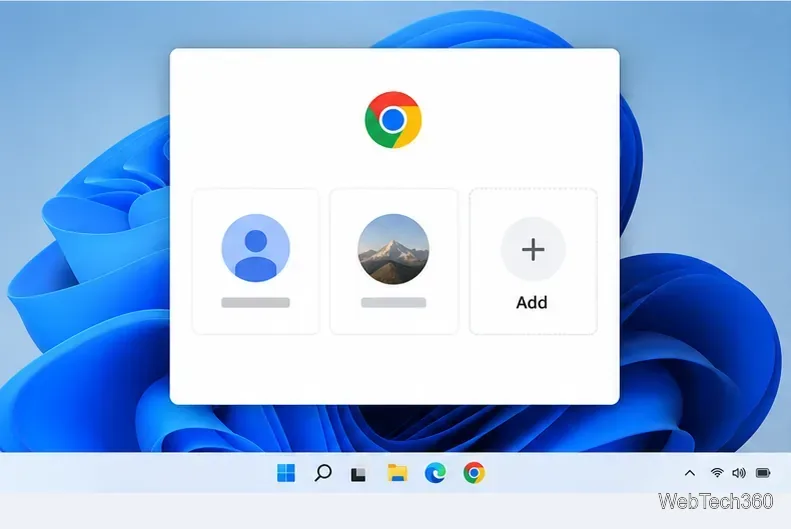 أداة اختيار ملف تعريف Chrome مع خيار إضافة ملف تعريف