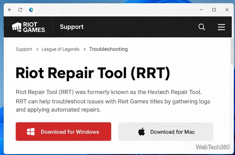Hextech Repair Tool は Riot Repair Tool に名称変更されました: League の問題を修正します