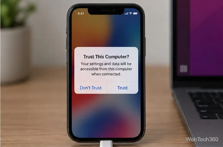 Tela do iPhone exibindo o alerta "Confiar neste computador" e o botão "Confiar".