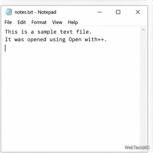 Notepad window displaying notes.txt as a plain-text file.