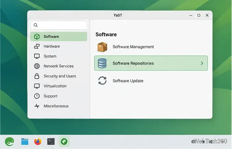 كيفية إضافة وإزالة مصادر البرامج المخصصة على نظام التشغيل openSUSE Linux