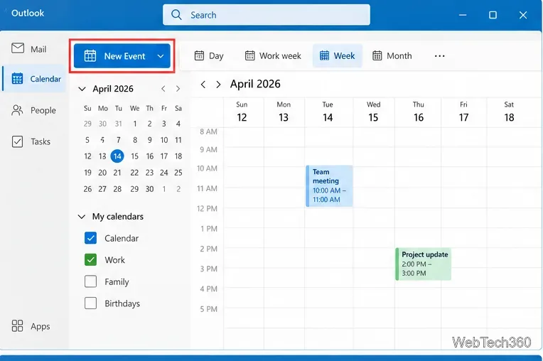 新しいOutlookを使用してWindows 10カレンダーにイベントを追加する方法
