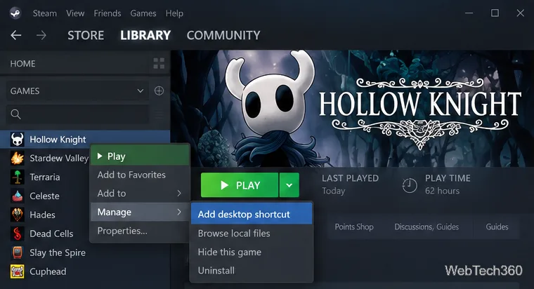 Cómo agregar juegos de Steam al menú de inicio en Windows 10