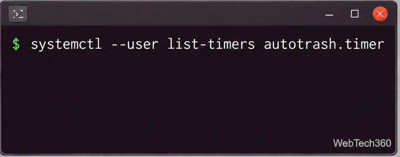 Linux terminal command to list the Autotrash systemd timer