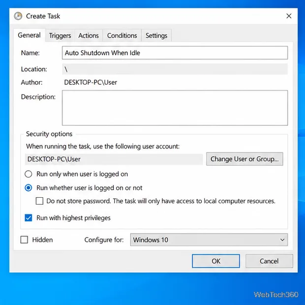 So fahren Sie Windows 10 im Leerlauf automatisch herunter
