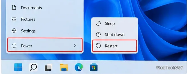 Windows 11の電源メニューと再起動コマンドの概要