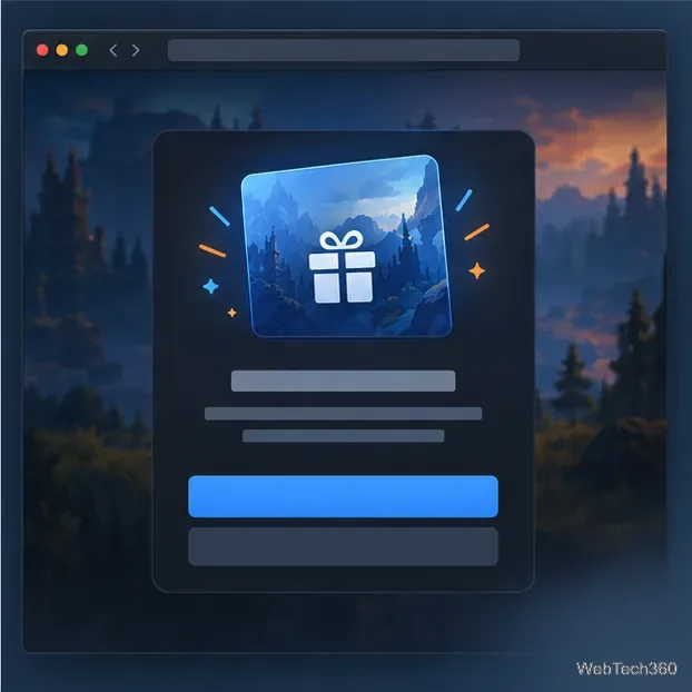Un esempio di notifica di regalo digitale mostra una carta regalo e un pulsante di accettazione.