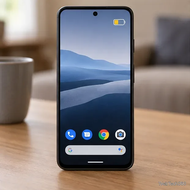 Um celular Android com o indicador de bateria quase vazio durante o uso normal.