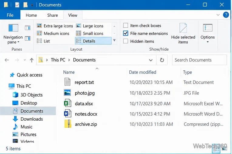 Windows 10でファイル拡張子を変更する方法