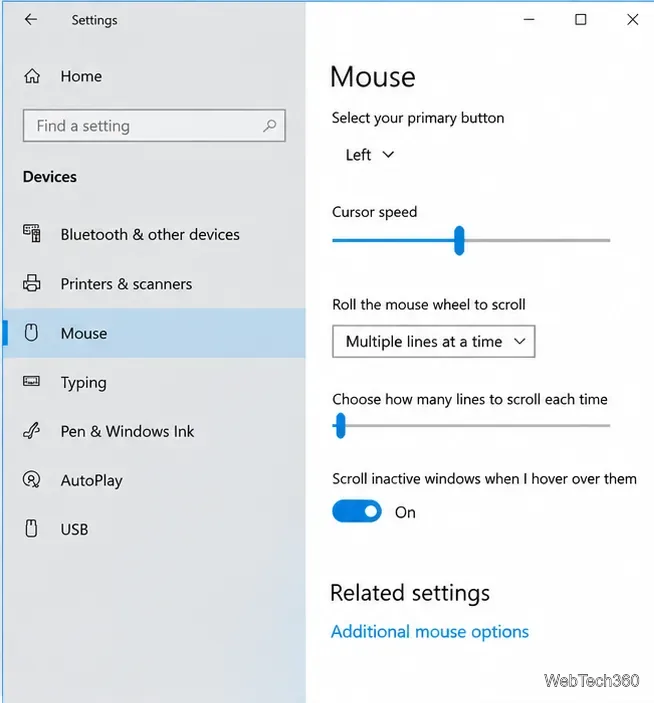 Comment modifier la résolution (DPI) et la vitesse du pointeur de la souris sous Windows 10