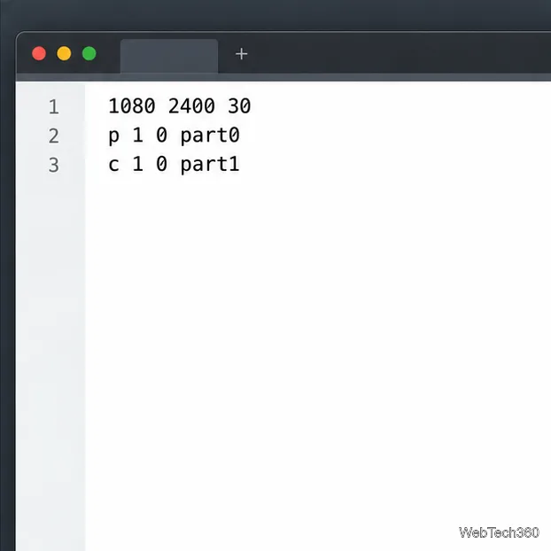 В текстовом редакторе отображается файл bootanimation desc.txt с указанием ширины, высоты, частоты кадров и двух частей воспроизведения.