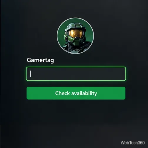 Gamertag entry field with a Check availability control.